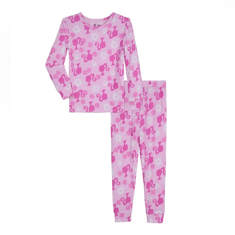 Barbie Toddler Long Sleeve Top and Pants, 2-Piece Pajama Set, Sizes 3T